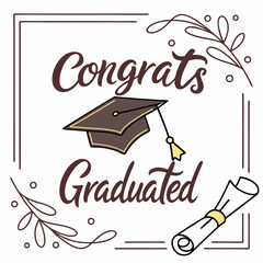 graduation cap and diploma