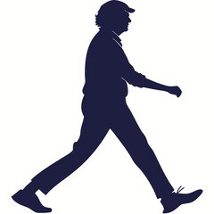 silhouette walkings on white background