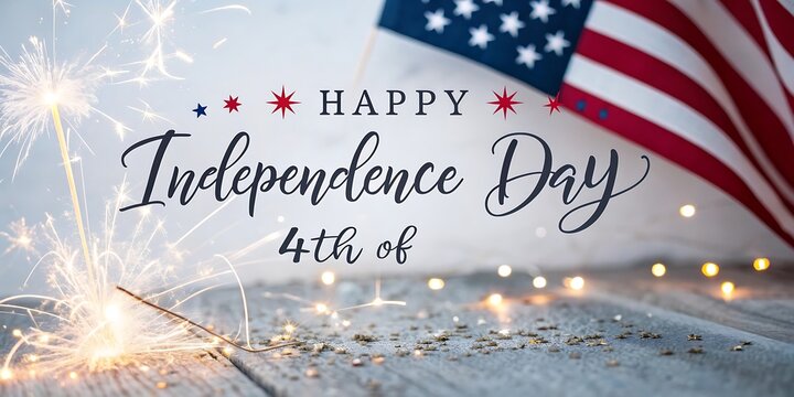 Happy independence day 4th of july celebration - Powered by Adobe