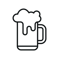 Beer glass with clean outline and foamy top creates a refreshing and stylish drink icon.