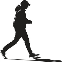 silhouette walkings on white background