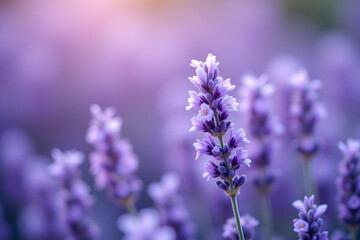 Fototapeta premium Lavender Flower in Soft Focus with Light Hues and Crisp Detail for Nature Photography