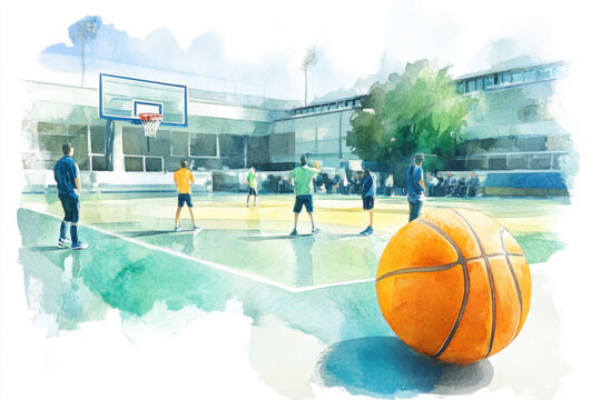 world sports journalists day. Watercolor clipart. Watercolor style., copy space for text.