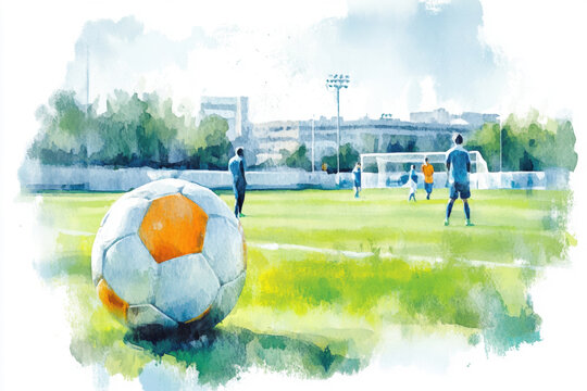 world sports journalists day. Watercolor clipart. Watercolor style., copy space for text.