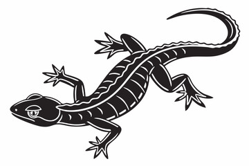 Naklejka premium salamander sihouette black vector