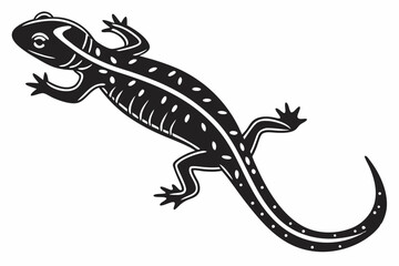 Fototapeta premium salamander sihouette black vector