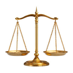 Golden Scales of Justice Symbol of Law and Balance,