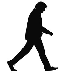 silhouette walkings on white background