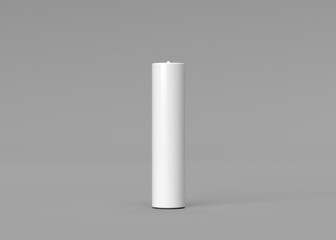 Single Battery AAA Mockup on Gray Background