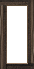 Horizontal brown wooden frame on white background