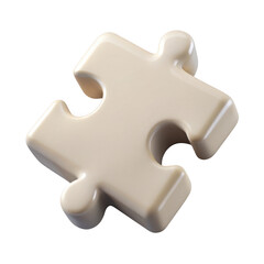 Obraz premium Single beige puzzle piece isolated on transparent background