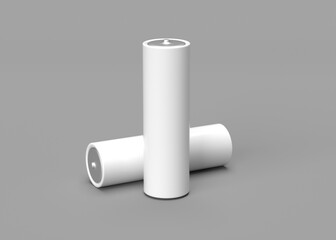 Two Battery Mockups on Gray Background