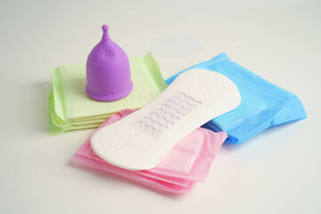 Sanitary hygiene set for women menstrual period cycle protection.