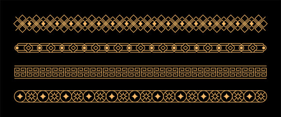 Flat design chinese border ornament
