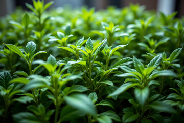 Urban Vertical Farm Nutrient Loop Dashboard with Green Plants Under Macro Lens Tuning Glow