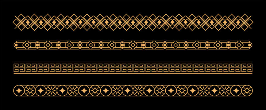 Flat design chinese border ornament