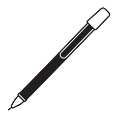 Sleek Black Pen Illustration  Perfect for Stationery, Office, and Writing Designs