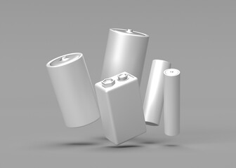 Floating Batteries Mockup for Energy and Power Concepts
