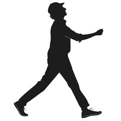 silhouette walkings on white background