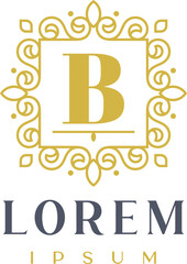 Luxury Square Decorative Letter B Logo Template