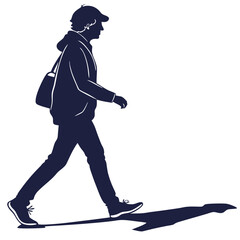 silhouette walkings on white background