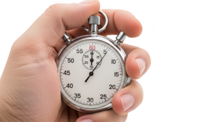 Hand holding stopwatch