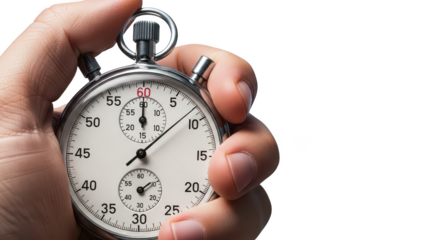 Hand holding stopwatch