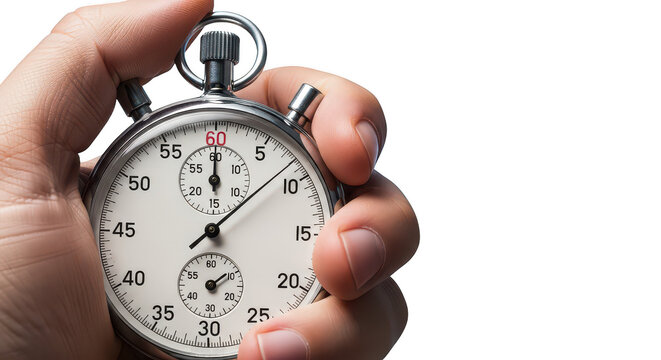 Hand holding stopwatch