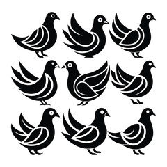 Pigeon Silhouettes.