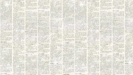 A full frame shot of a newspaper pattern with columns of text in black and white for background use