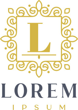 Luxury Square Decorative Letter L Logo Template