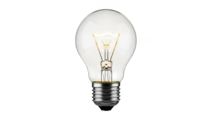 Illuminated lightbulb against black background