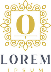 Luxury Square Decorative Letter O Logo Template