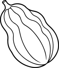 chayote outline vector illustration line art