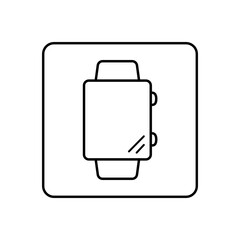 Smartwatch Line Icon. Wearable Tech for Digital Learning & Offices