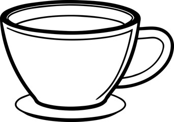 coffee cup outline vector illustration line art