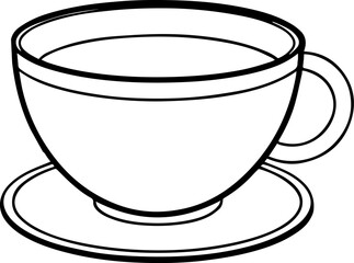 coffee cup outline vector illustration line art