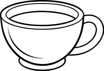 coffee cup outline vector illustration line art