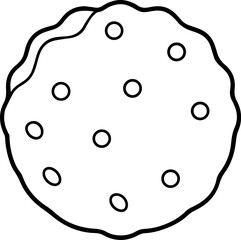 cookie outline coloring book page line art vector illustration