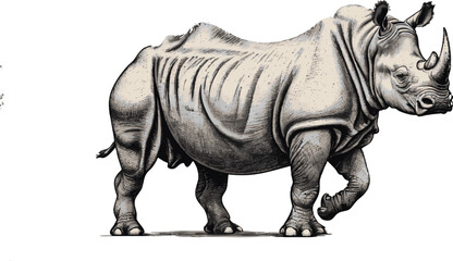 Obraz premium rhino isolated on white background