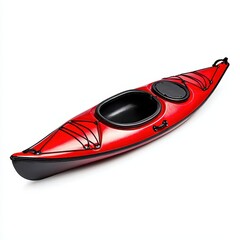 Red Kayak on White Background Sleek Design for Water Sports
