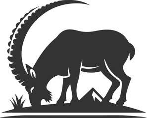 Mountain goat ibex animal vector drawing