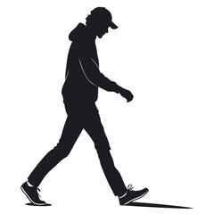 silhouette walkings on white background