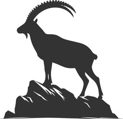 Mountain goat ibex animal vector drawing