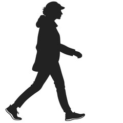 silhouette walkings on white background