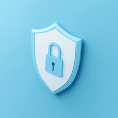 Light blue shield with a white lock