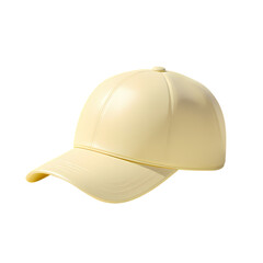 Fototapeta premium 3d icon of yellow baseball cap isolated on transparent background
