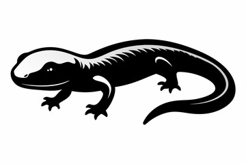 Naklejka premium rough skinned newt sihouette black vector 