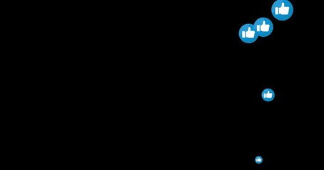Animated thumb up emoji moving upwards, Social media live style Thumb Up emoji animation coming from bottom. green screen 4K footage, - Powered by Adobe