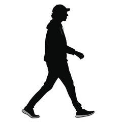 silhouette walkings on white background